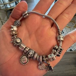 Pandora bracelet with charms